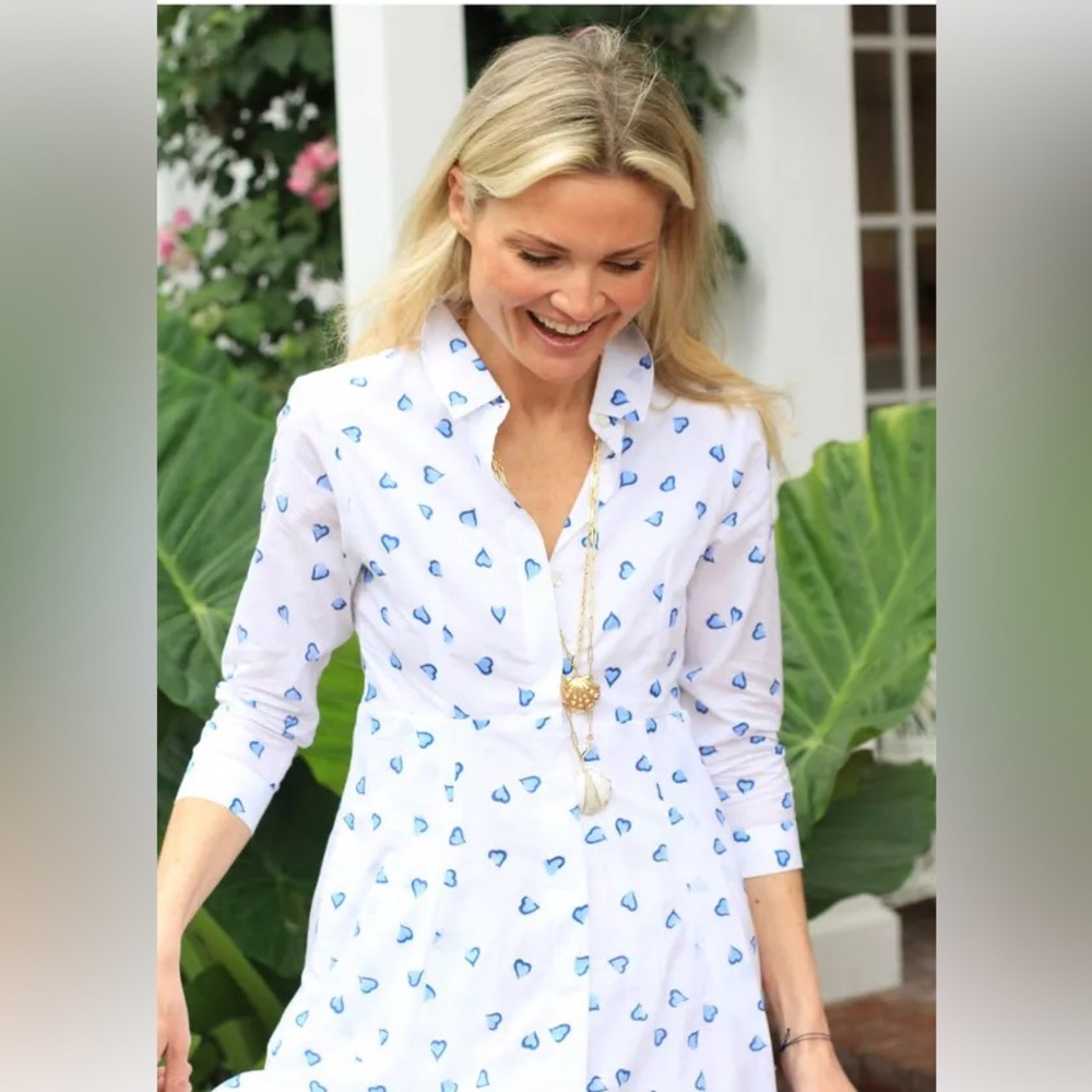Julia Amory Hearts Shirt Dress - Size Small